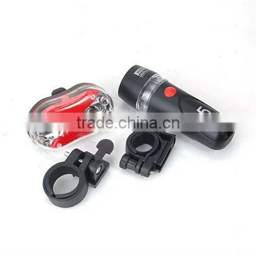 Useful Black Color Bicycle 5 LED Head White Light 9 LED Tail Red Light