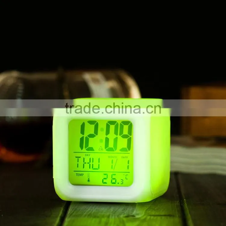 promotional gift electric clock small led color changing clock digital alarm clock