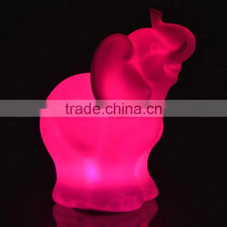 PVC LED animal elephant shape night light for baby or children Christmas gifts