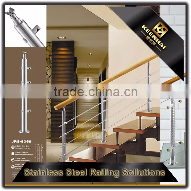 Glass Balcony Railing With Stainless Steel Baluster