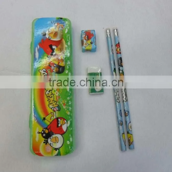 promotional kids stationery set with pencil rubber ruler sharpener
