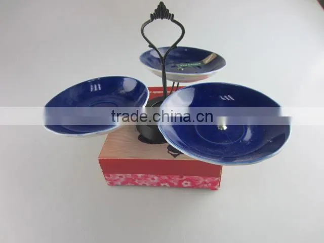 Glazed ceramic cake stand with color box in stock