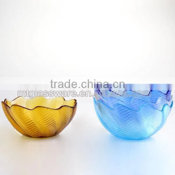 hot sale mini colorful glass bowl charger plates