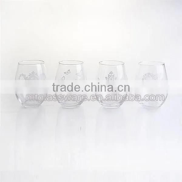 Fancy decal drinking water glass cup