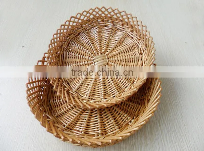 Willow Wicker Shallow Tray Basket with holder
