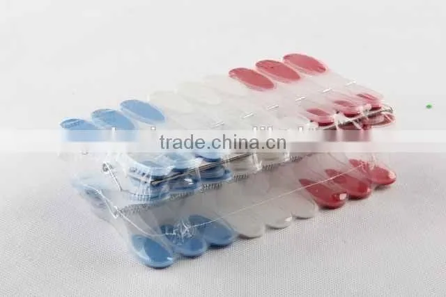 18 pc three colours plastic clothespin