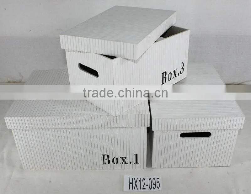 Rectangular Bamboo Storage Basket with lid S/3