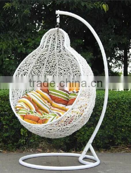 Garden rattan wicker hanging chair with stand