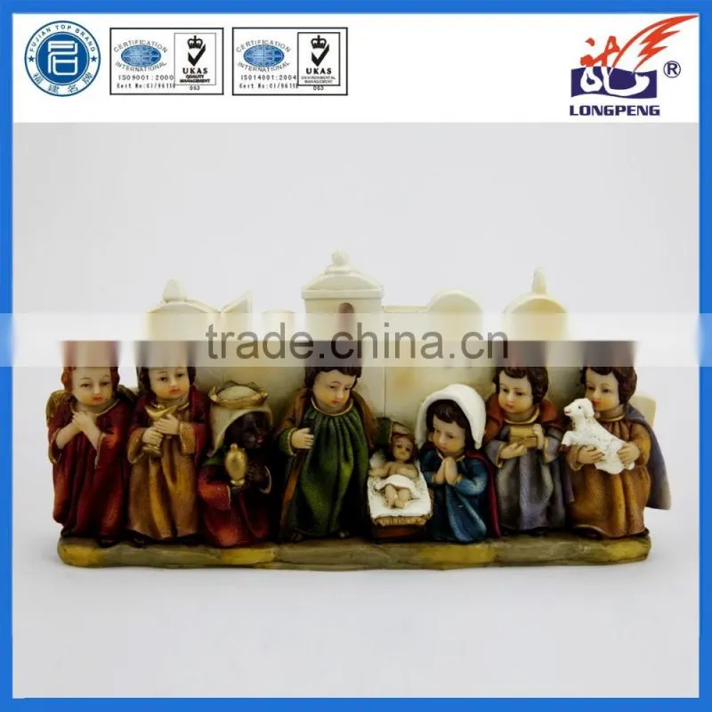 Exquisite Christmas cartoon resin nativity set for christmas souvenirs