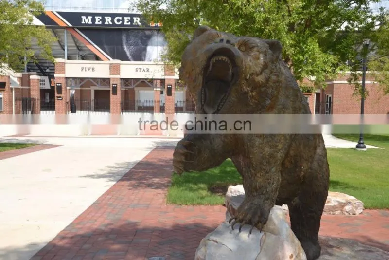 2015 hot sale garden decor outdoor bronze bear sculptures