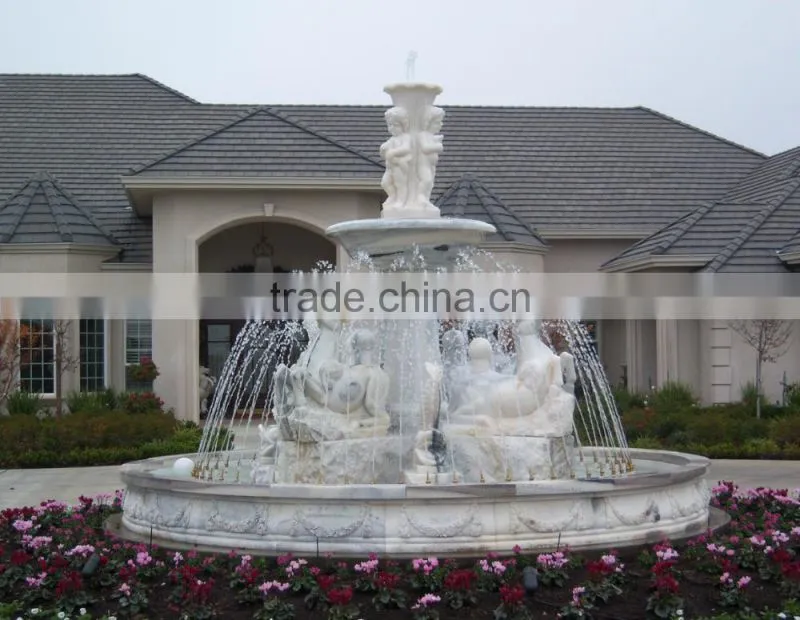 outdoor decoration antique natural stone garden big horse water fountains