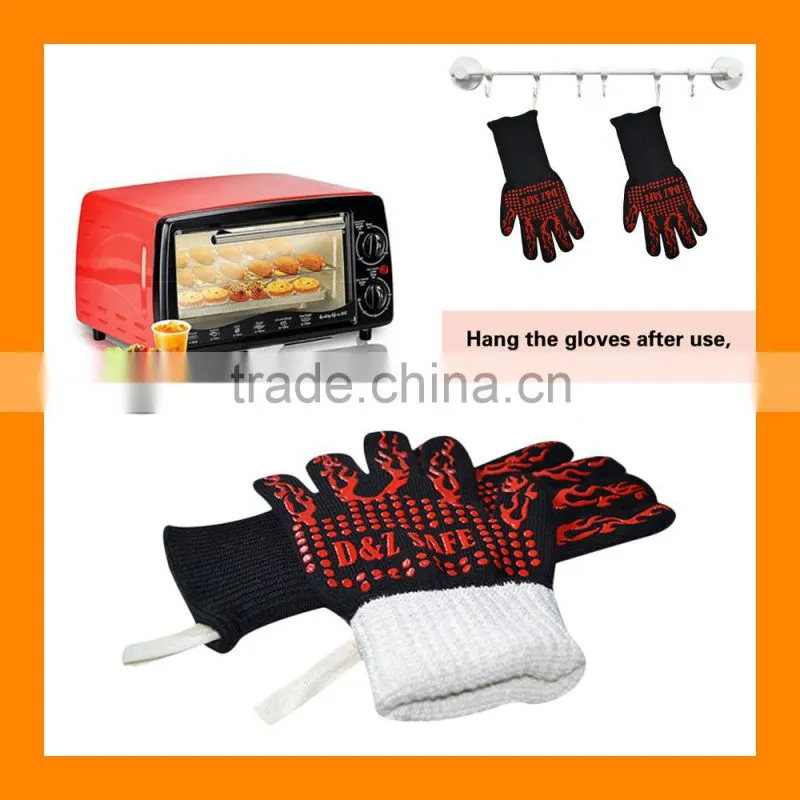 932F Heat Proof Cut Resistant Silicone Hot Surface Handler BBQ Baking Gloves