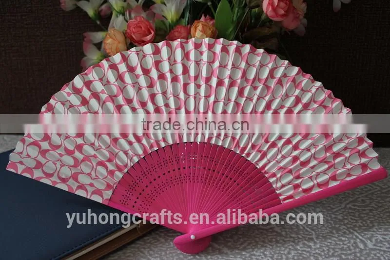 Both sides printing bamboo paper fan in Japanese style