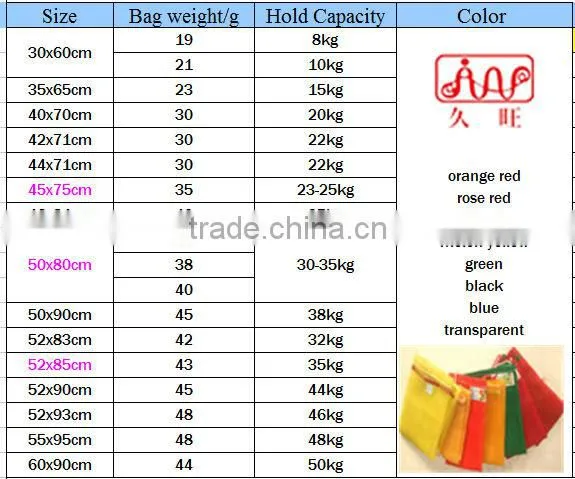 recycled agriculture plastic drawstring bag