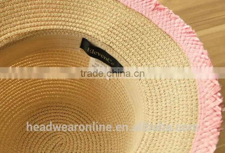 Summer Fashion Lace Bowknot Sun Protection Straw Hats China Factory
