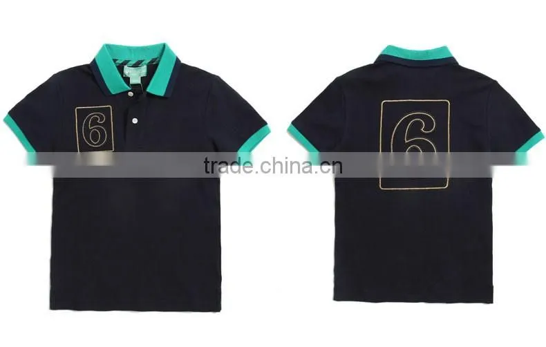 100% cotton applique school uniform polo shirt for children