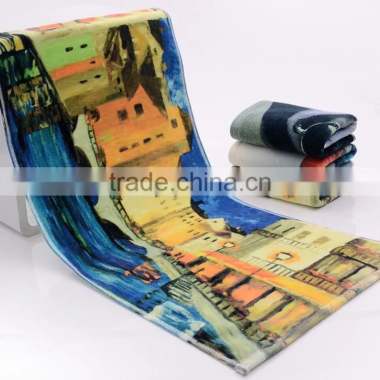 Full sublimation printing gym microfiber sports beach microfiber towel