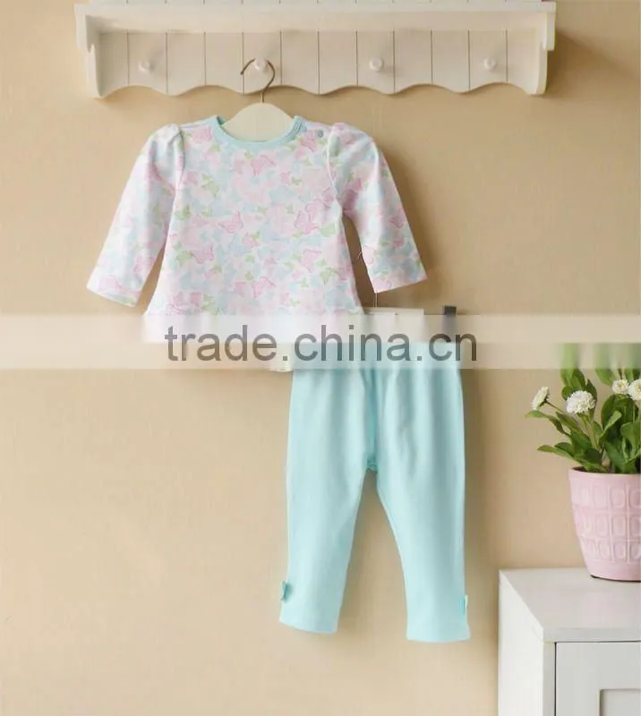 mom and bab 2012 Autumn baby wear 100% cotton top pants set