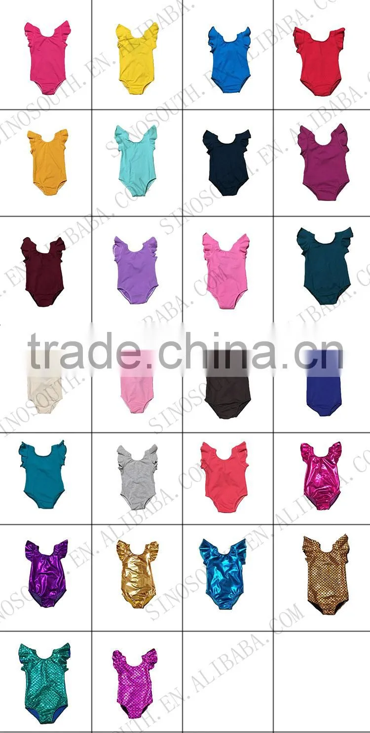 Girls' Dance 30 Solid colors ruffle sleeve leotard kids wholesale dance leotards