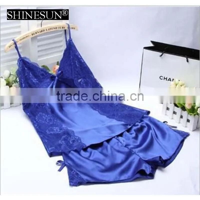 2017 silk pajamas harness sexy night skirt sleepwear home clothes sexy underwear