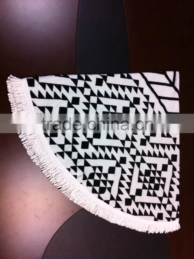 Custom Design Print 100% Cotton Round Beach Towels