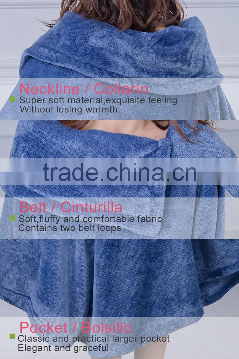 Wholesale women flannel poncho 2017 xxx sleepwear