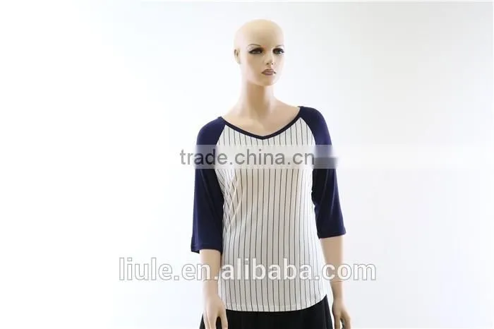 Stylish Lady Women Medium Sleeve Pullover Tops Casual Blouse