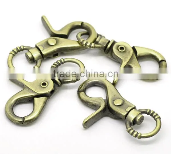 Cheap Antique Bronze Metal swivel Keychain With Lobster Claw Clasp