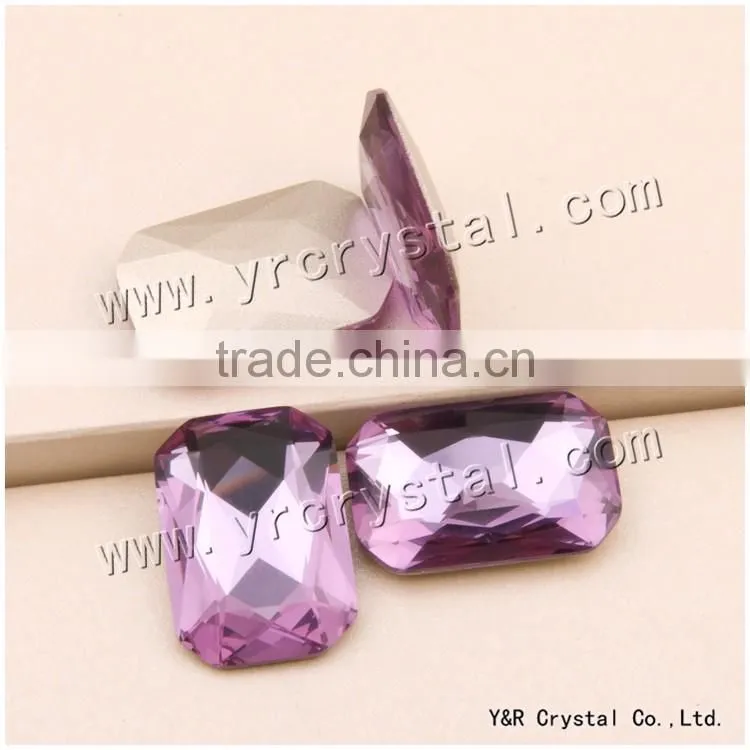 4627 Octagon Crystal 13*18mm Violet Color Stones Diamond Stone