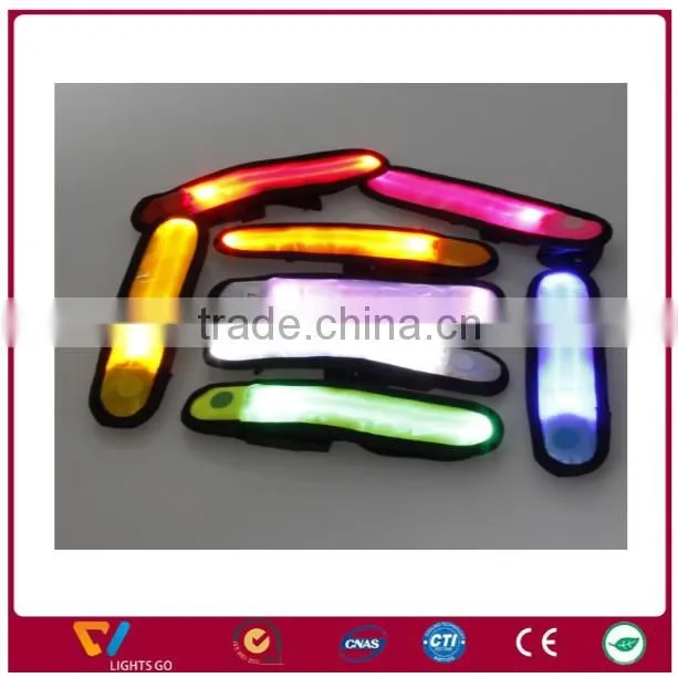 Dongguan New version reflective slap wrap wrist band and safety LED reflective armbands