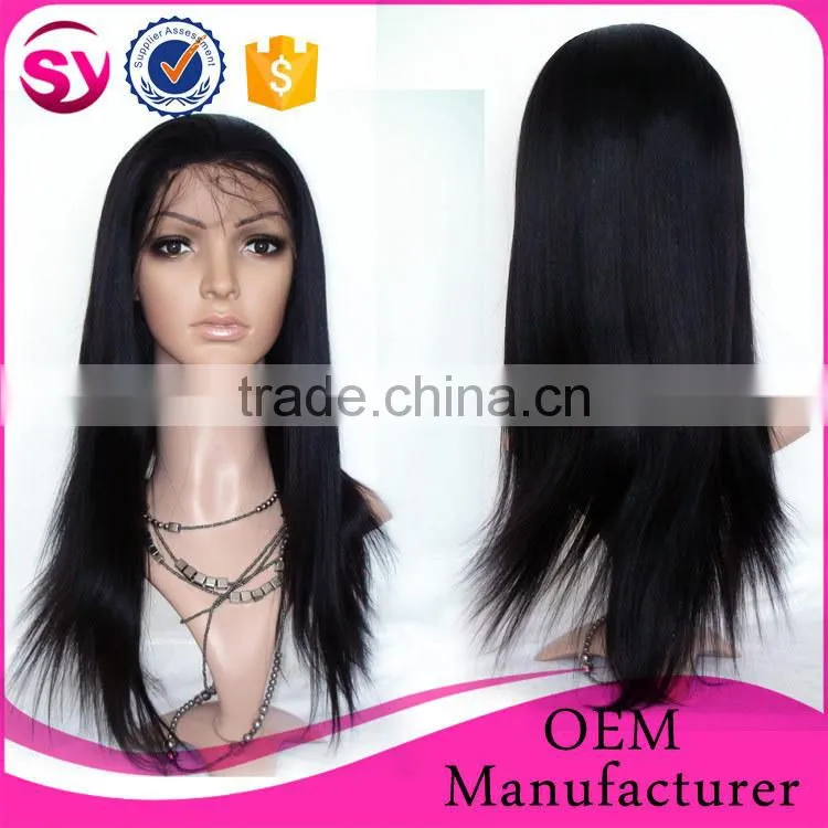 Dyeable 8-24 inches Indian Human Hair Full Lace Wigs for Black Women