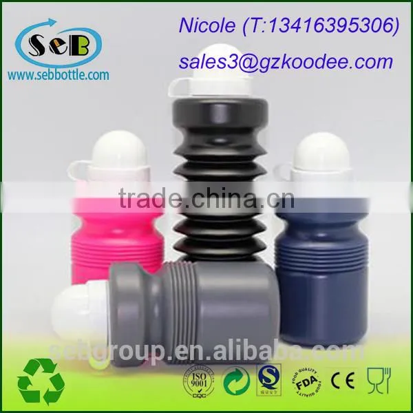 ball shaped plastic Collapsible sport bottle