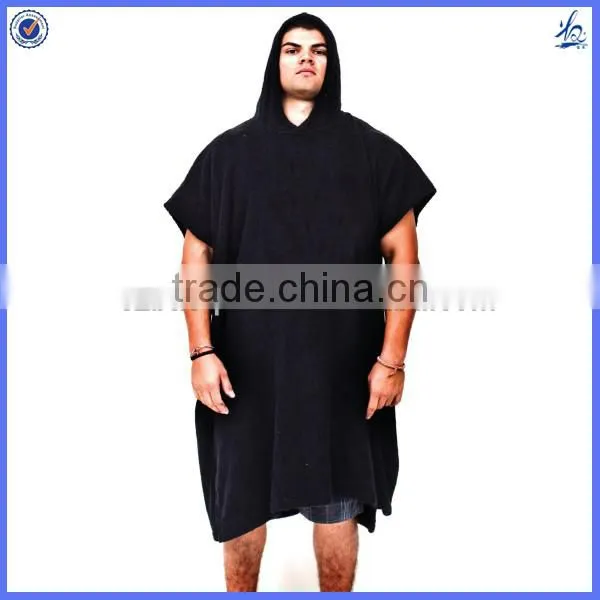 Large size adult hooded surf poncho beach towel for man