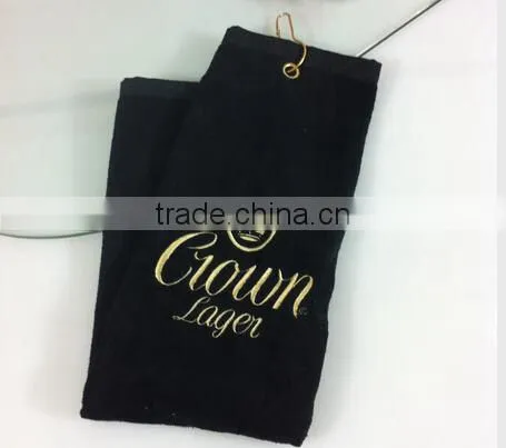 cotton waffle microfiber custom logo golf towel with grommet and hook