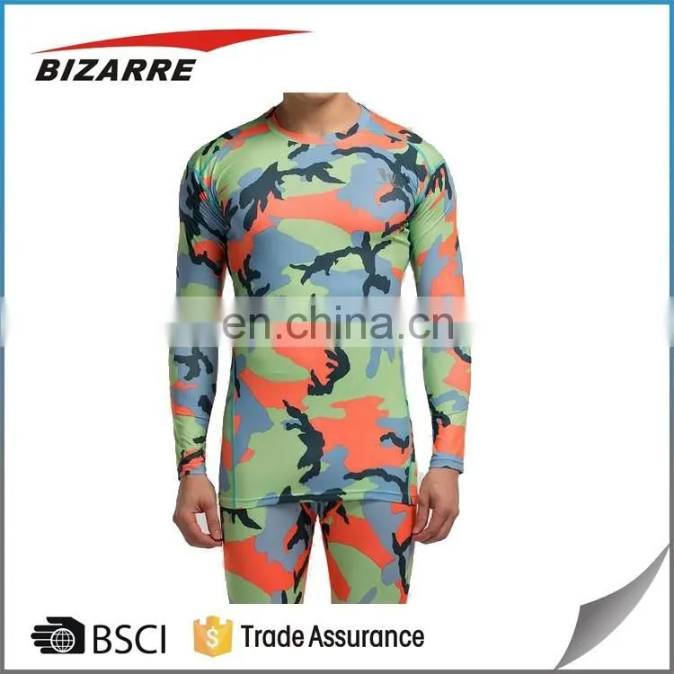 Custom camo designed long sleeve t shirt for men's gym wear bodybuilding crossfit t shirt