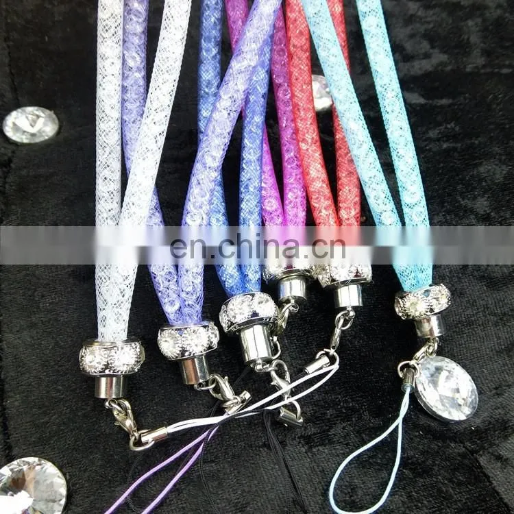 2016 most popular mobile phone case jewelry hanging rope , crystal mobile phone lanyard straps
