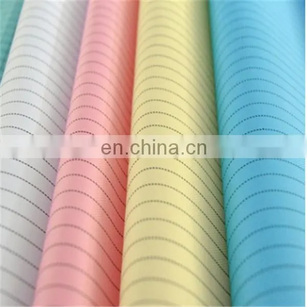 China manufacturer esd clothing fabric cleanroom antistatic polyester fabric