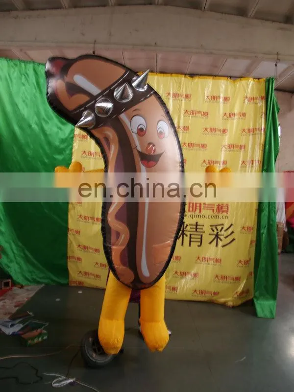 new style popular inflatable costumes walking mascotof sausage for advertising