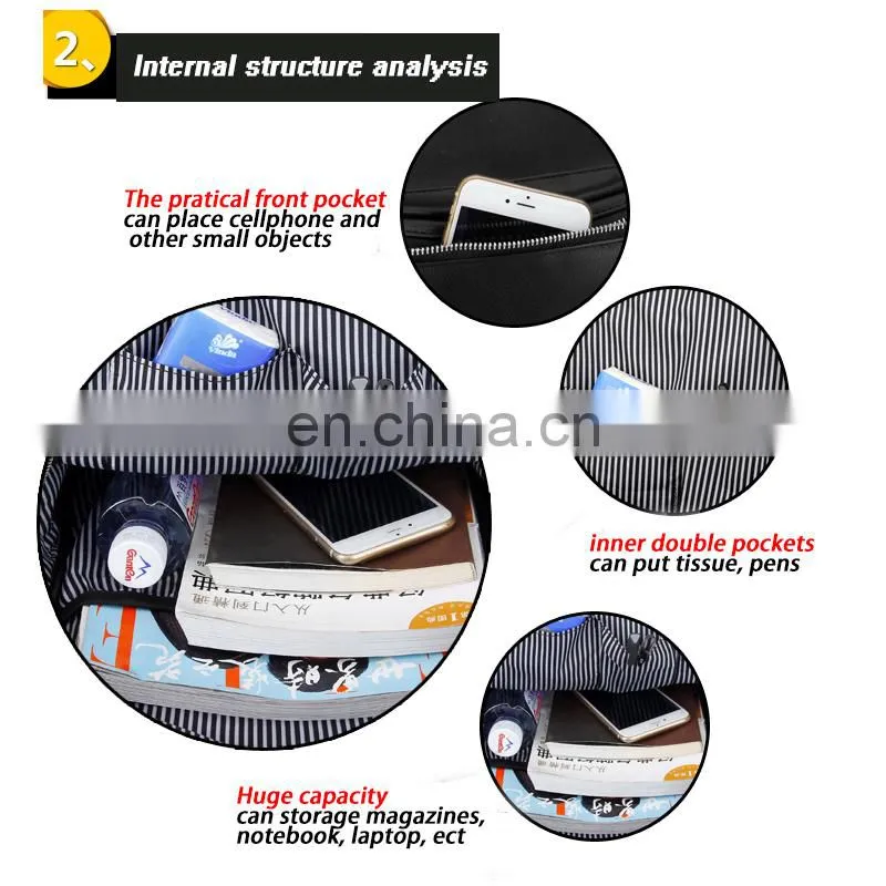 LED flashlight PU leather soft backpack school bags for teenagers