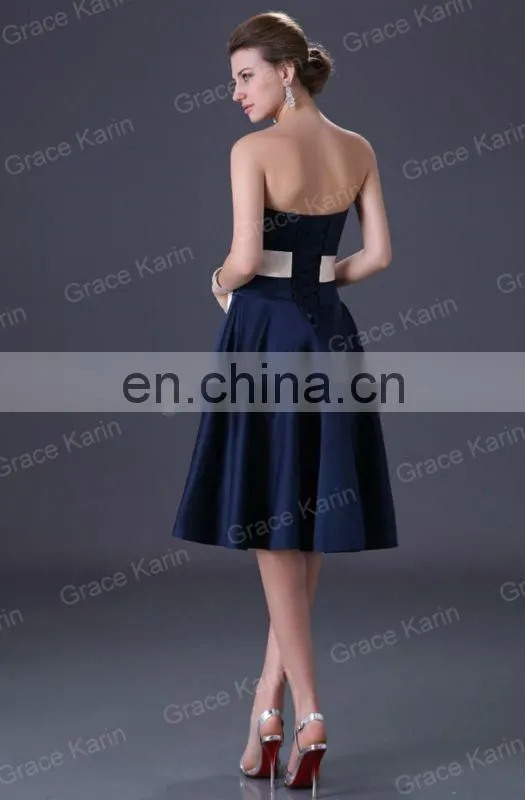 2015 Grace Karin Women's Special Satin Short Bridesmaid Dresses With Five Colors CL3026