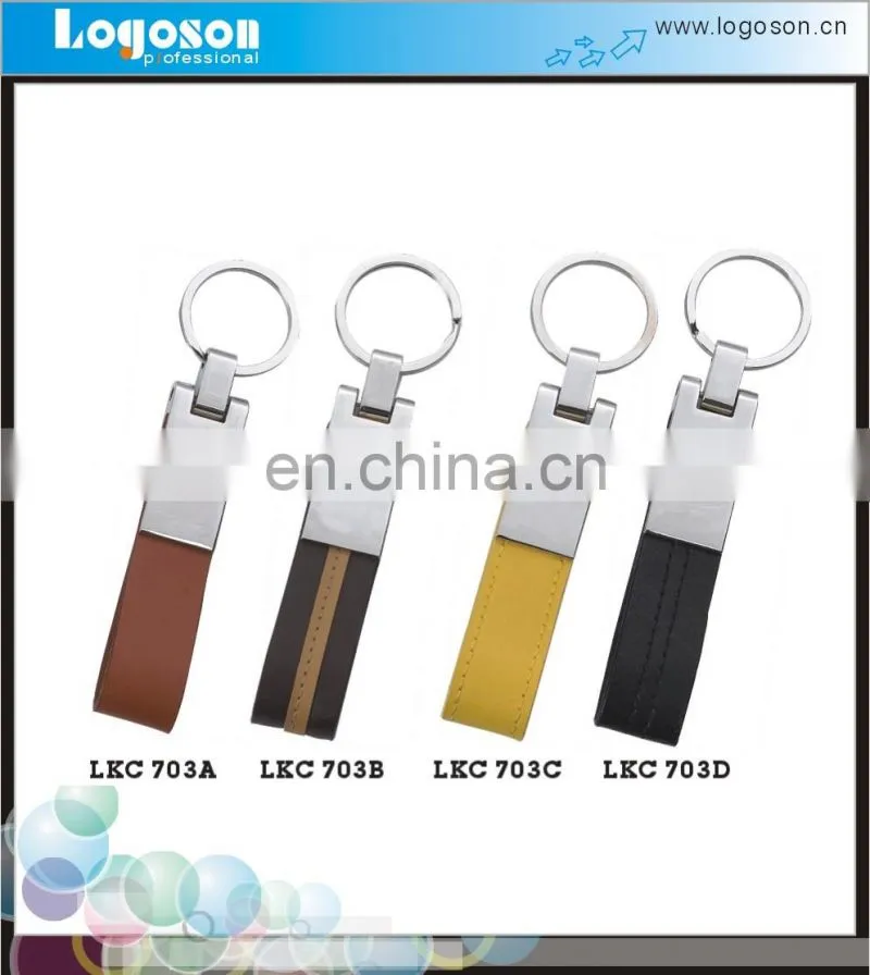 Novelty logoson custom shape metal handmade leather keychain