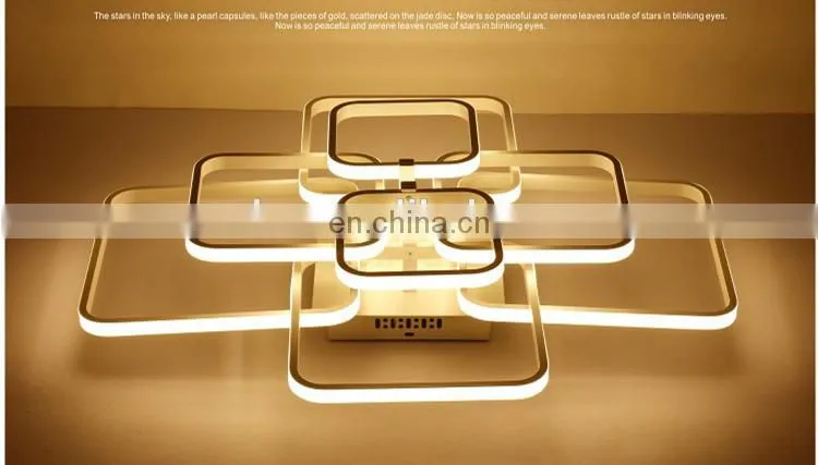 Creative square personality led ceiling light for living room
