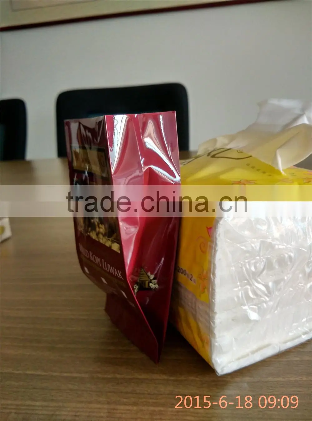 side gusset laminated plastic printed small coffee bags