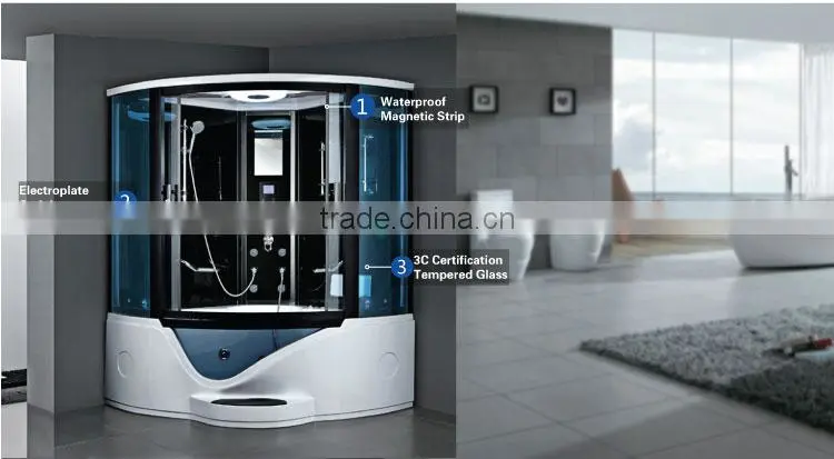 Luxury Fiberglass Door Sliding Open Corner Freestanding Acrylic Steam Room K-7028A