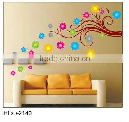 Warm Style Flower Trunk Removable Home Decorative 3D Wall Stickers