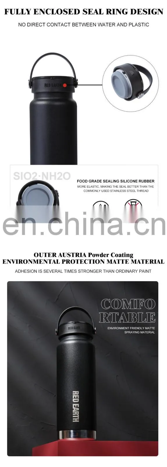 GINT 750ml Durable Sports Wide Mouth Drinking Good Design Water Bottle