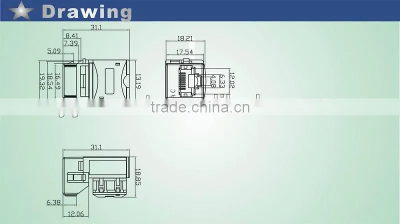 CAT6 RJ45 unshielded modular Jack