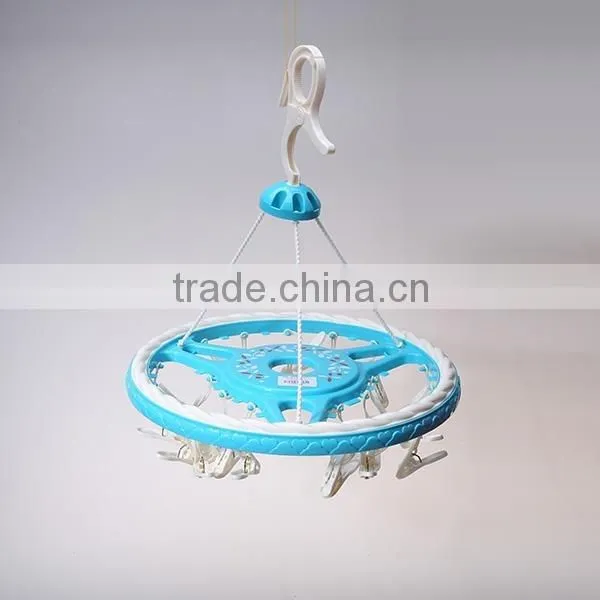 High Quality Round Shaped Plastic Drying Hanger 24 Pegs/set