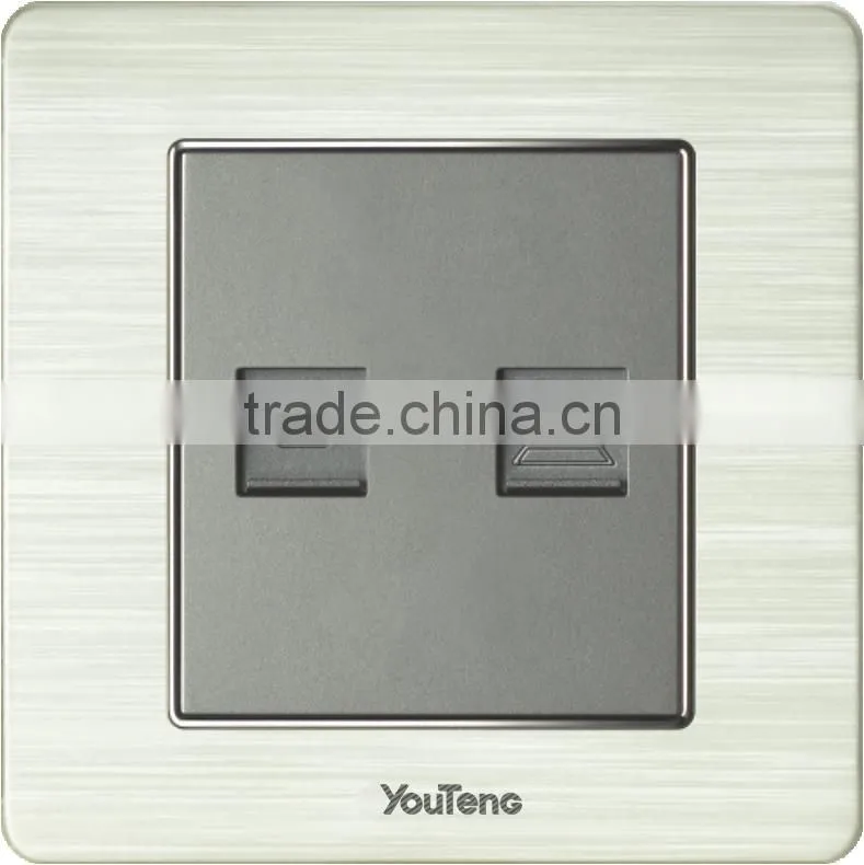 Double computer network wall socket and telephone socket