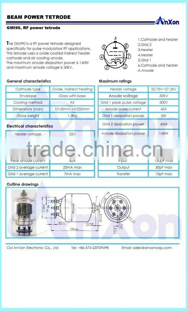 Glass Lamp Electron tube TM90